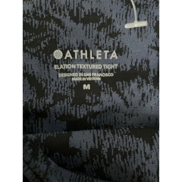 Athleta Elation Textured Tight Womens Leggings M Nylon/Spandex Blue & Black - Picture 4 of 5